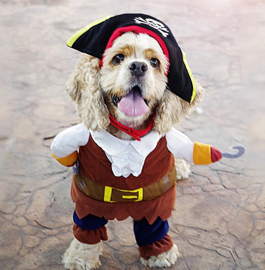 Halloween Funny Pirat Cat Clothes Pet Costume Puppy Coat For Small Dogs Holiday dress up Chihuahua Cat Clothes Coat Pet Supplier